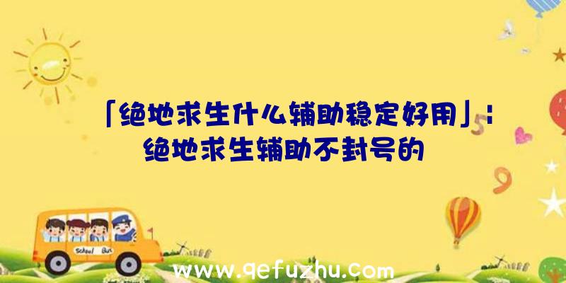 「绝地求生什么辅助稳定好用」|绝地求生辅助不封号的